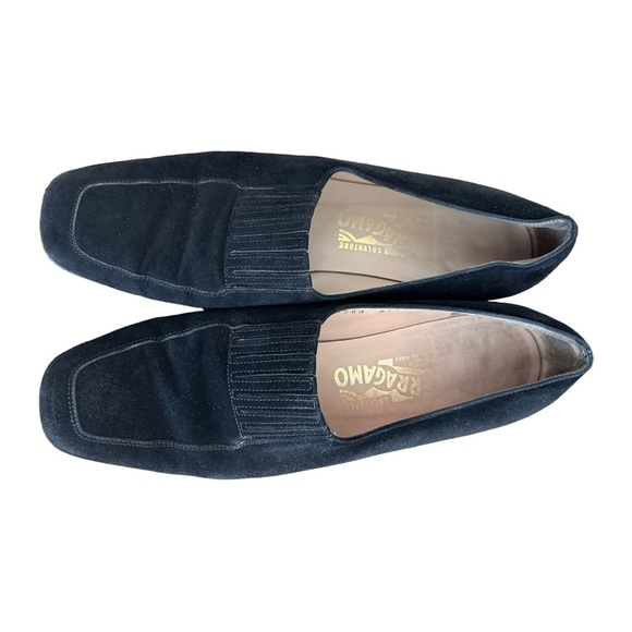 Salvatore Ferragamo Black Suede Loafers Size 9.5 - Picture 3 of 11